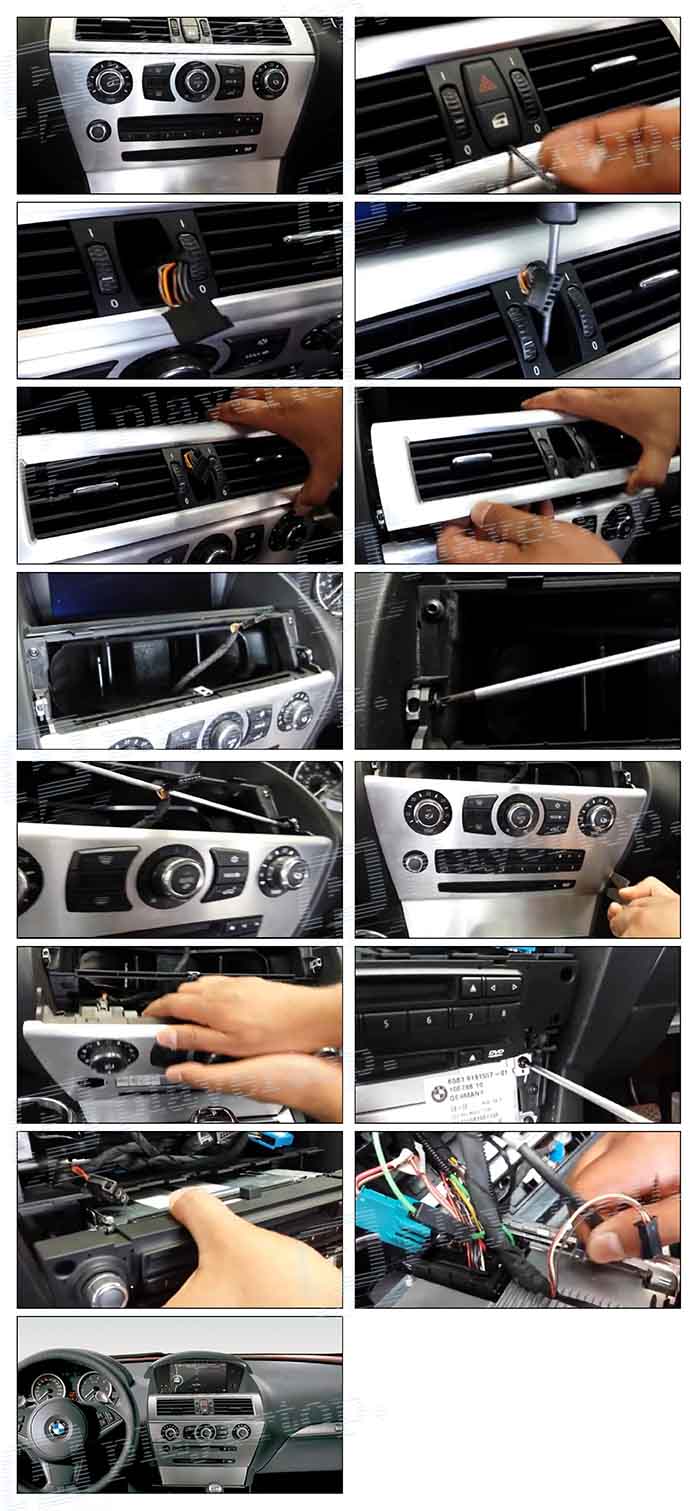 installation autoradio bmw E64